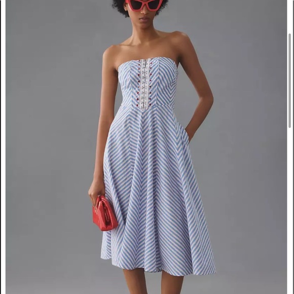 Anthropologie strapless midi dress - Picture 2 of 6